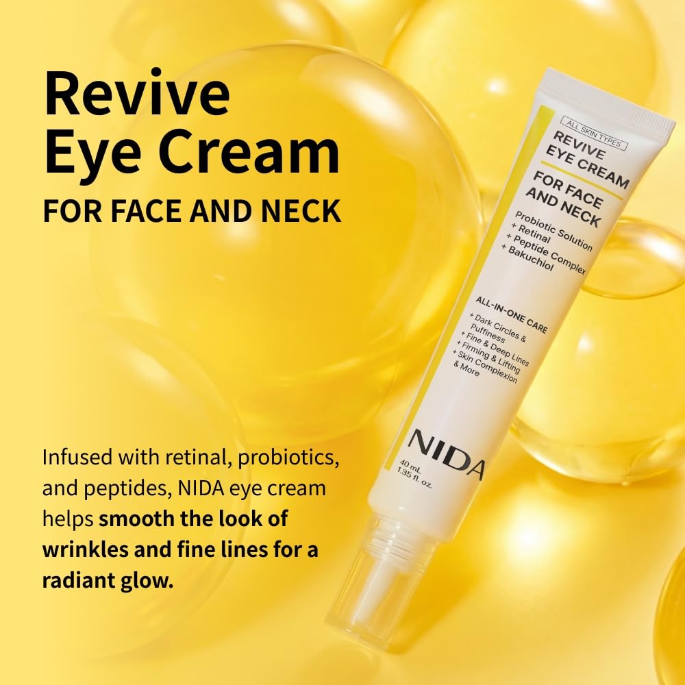 NIDA Revive Eye Cream For Face And Neck 40ml – Crema Reafirmante Para Contorno De Ojos, Rostro Y Cuello