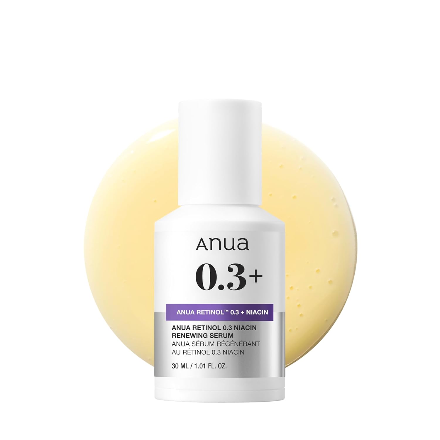 ANUA Retinol Serum Sérum Facial con 0.3% Retinol y 5% Niacinamida Para Textura Uniforme y Piel Radiante 30 ml