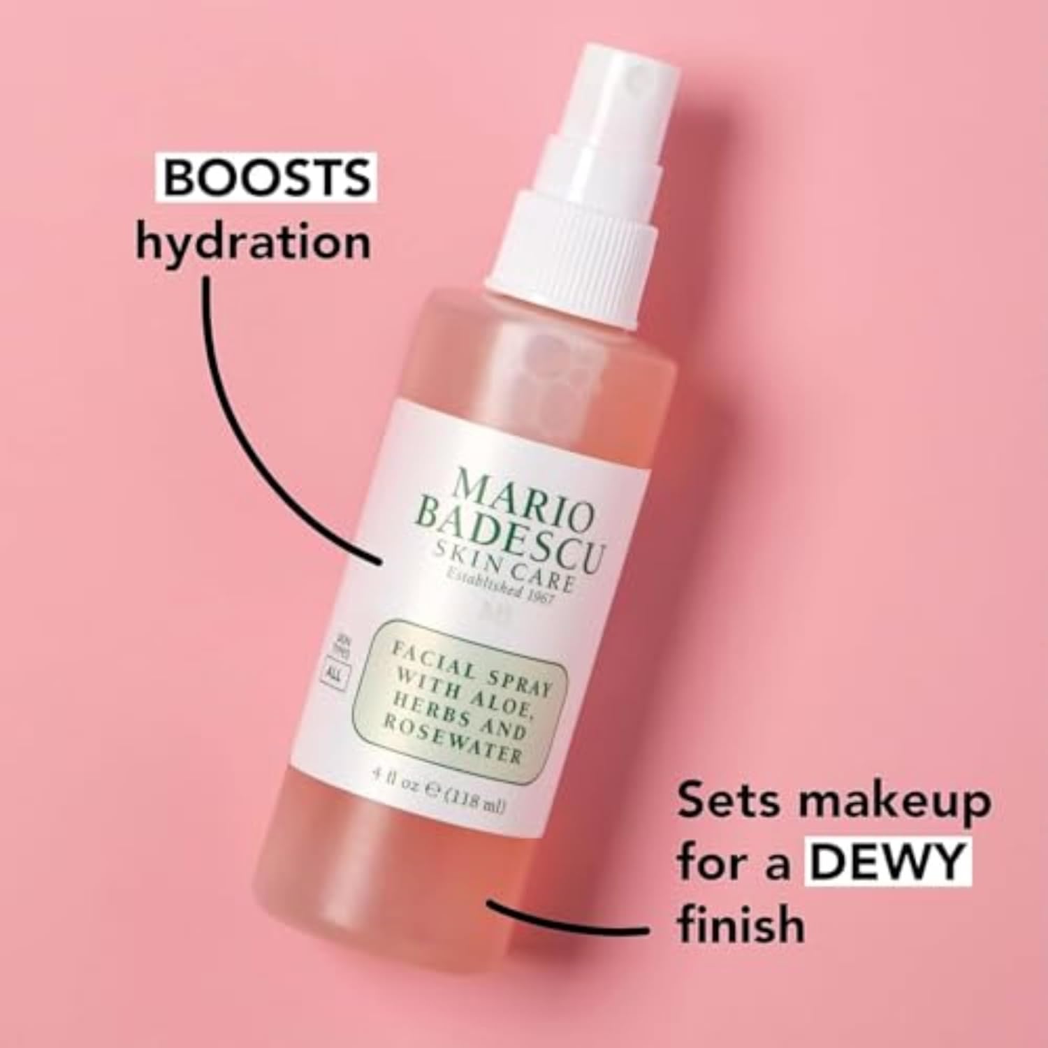 Mario Badescu Facial Spray With Aloe, Herbs & Rose Water Face Mist Hidratante 118 ml