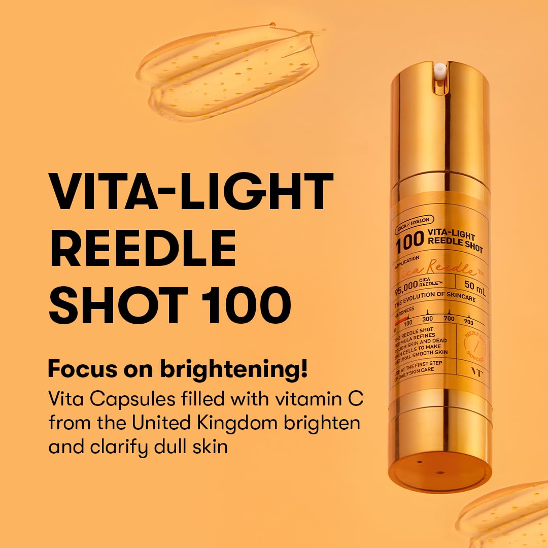 VT Cosmetics Vita-Light Reedle Shot 100, suero con cápsulas de vitamina C, vitamina E image 2