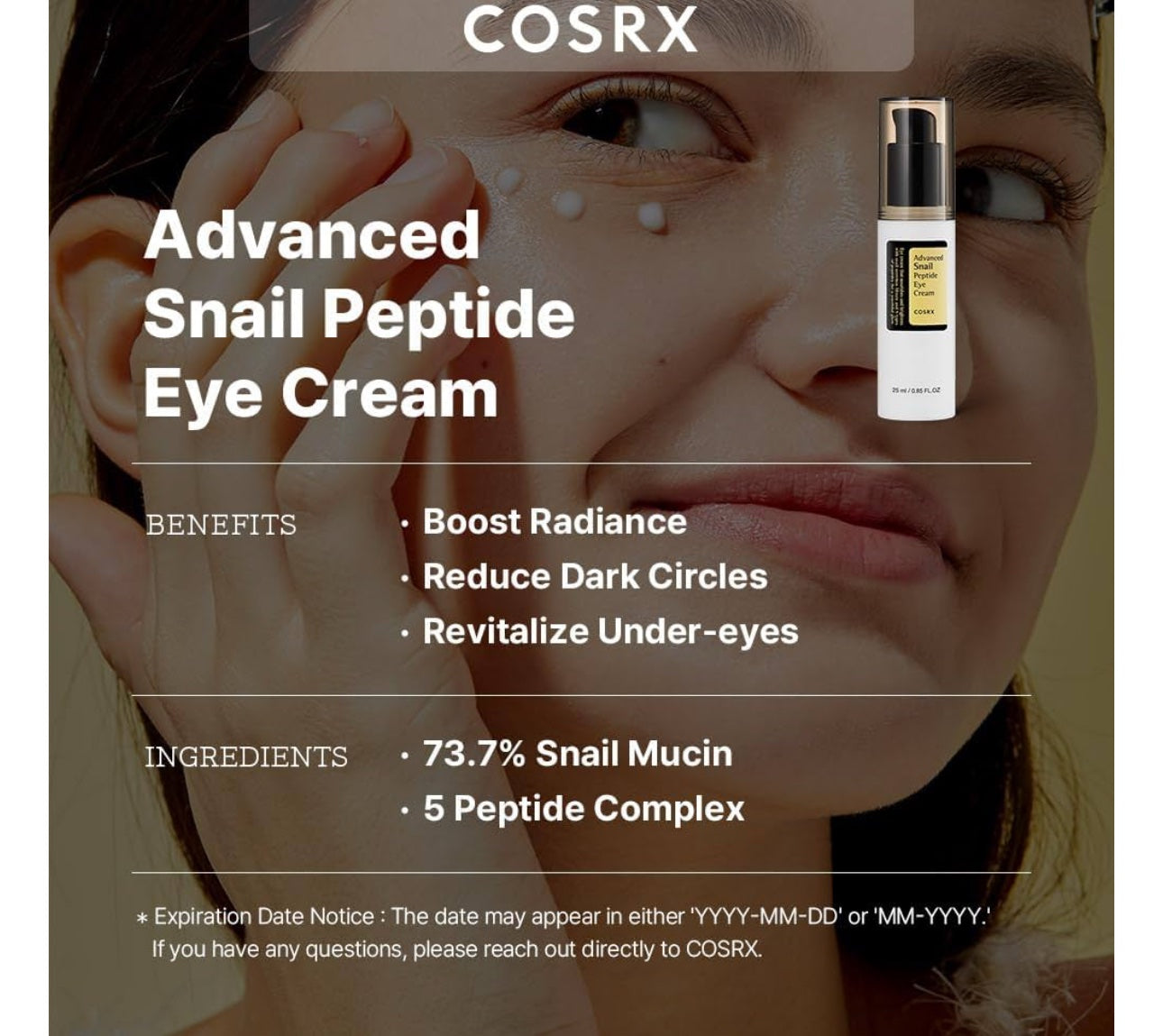 COSRX Snail Mucin Peptide Under Eye Cream image 1