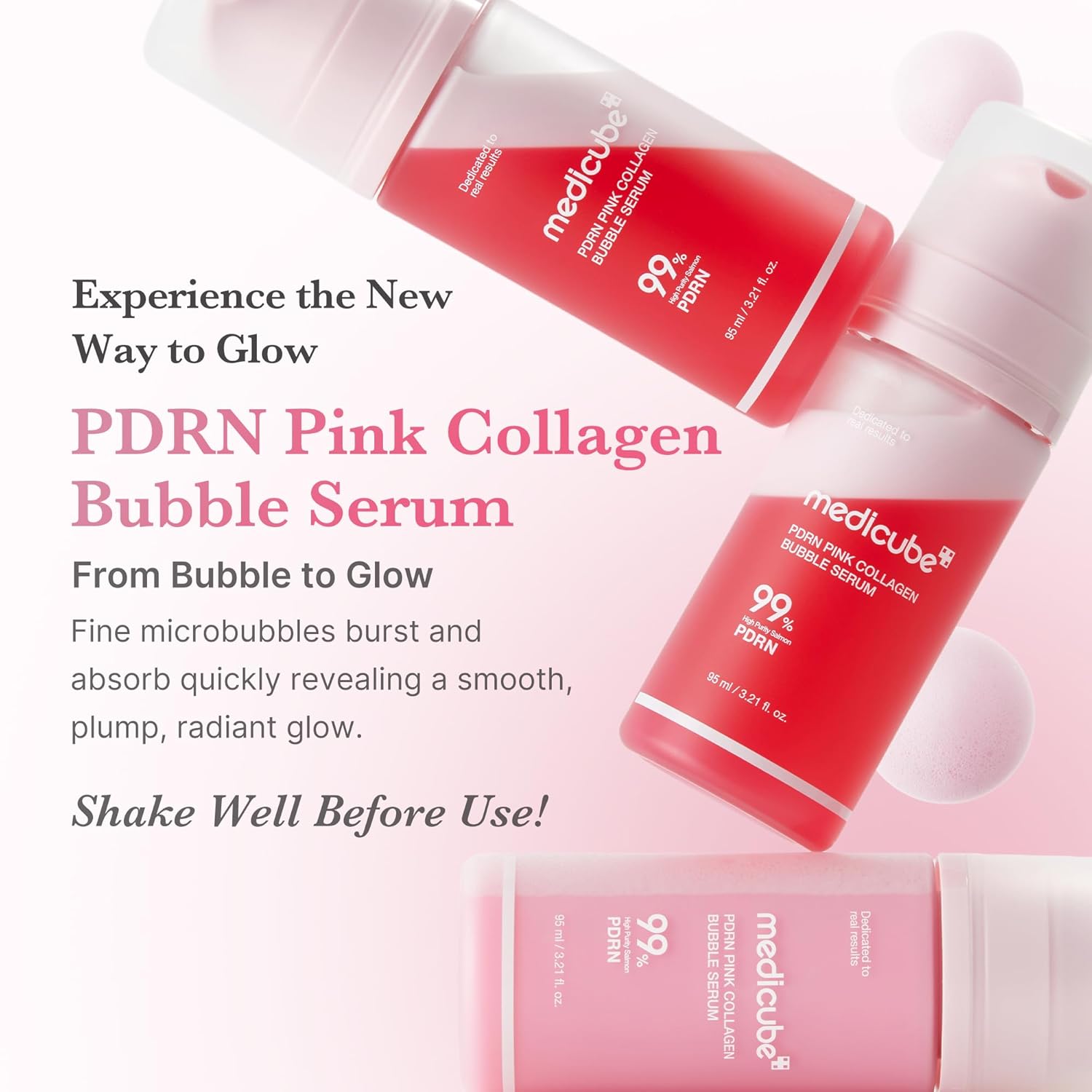 MEDICUBE PDRN Pink Collagen Bubble Serum Sérum Facial Espuma Con Colágeno 95 ml