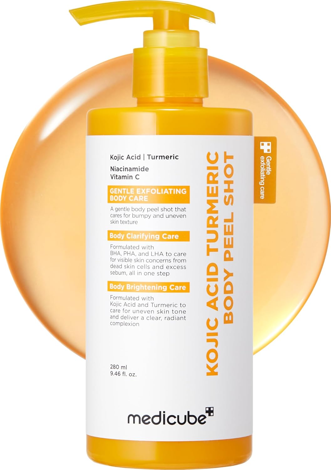 Medicube Kojic Acid Turmeric Body Peel Shot Sérum Corporal Exfoliante E Iluminador 280 ml