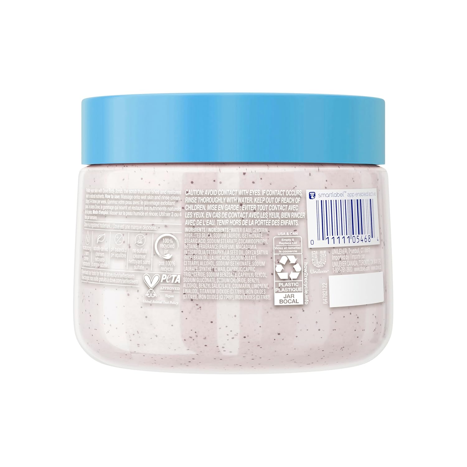 Dove Macadamia & Rice Milk Body Scrub Exfoliante Corporal 15 oz