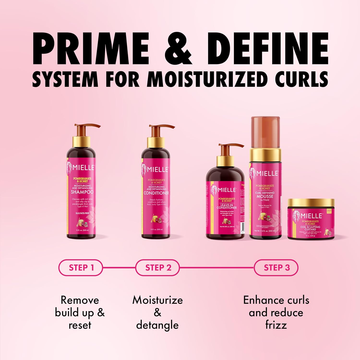 Mielle Organics Pomegranate & Honey Leave-In Conditioner Acondicionador Sin Enjuague 355 ml