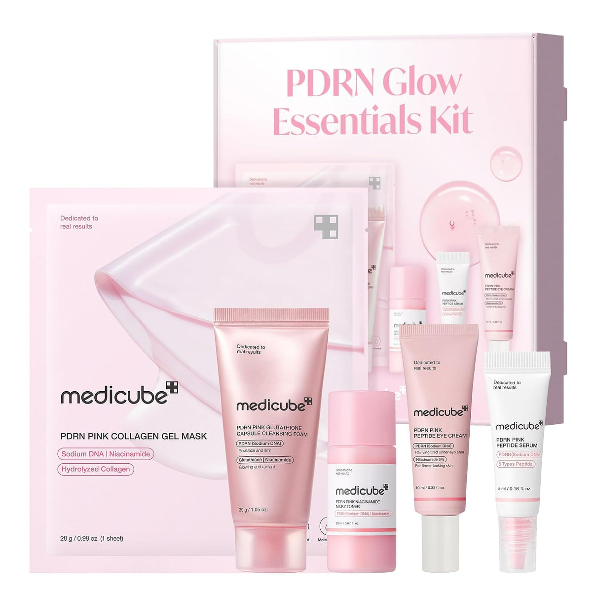 Medicube PDRN Glow Essentials Kit – Set De Viaje Mini De 5 Pasos Con PDRN De Salmón, Péptidos Y Colágeno