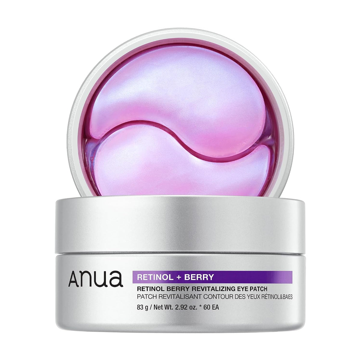 Anua Retinol Berry Revitalizing Eye Patch 83g (60 Parches) – Parches Hidrogel Antiedad Con Retinol Y Arándano