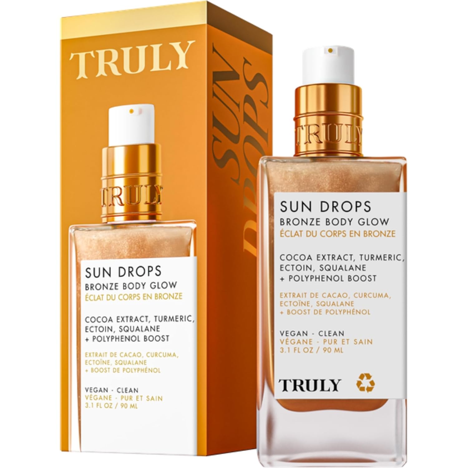 Truly Sun Drops Bronze Body Glow — Aceite Corporal Iluminador Bronceador con Acabado Glow