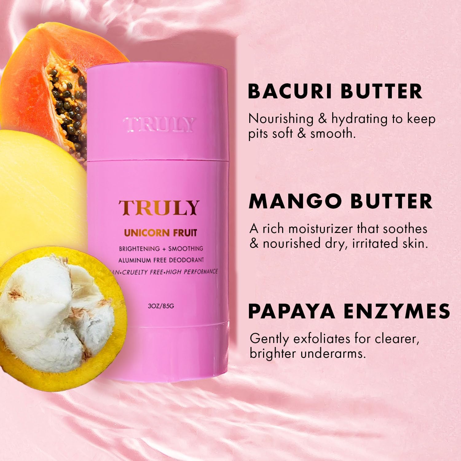 BAJO PEDIDO Truly Beauty Unicorn Fruit Aluminum-Free Deodorant — Desodorante Natural Sin Aluminio Con Aroma Dulce y Cuidado Para La Piel