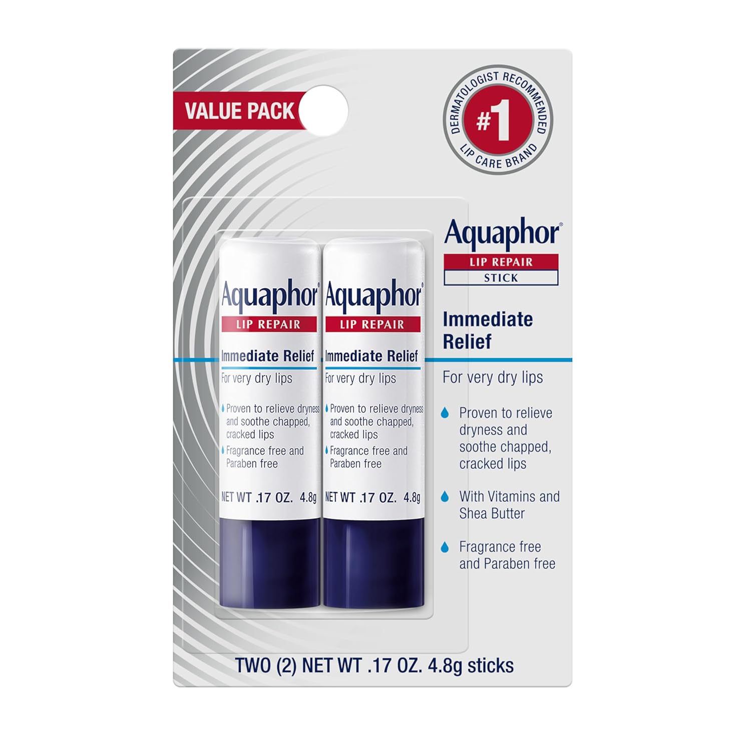 Aquaphor Lip Repair Stick Moisturizing Lip Balm Pack De 2