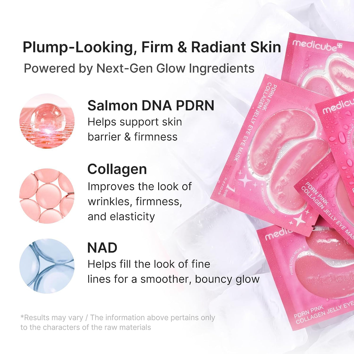 Medicube PDRN Pink Collagen Jelly Eye Mask 1 Par – Parches Hidrogel Con PDRN, Colágeno Y NAD+
