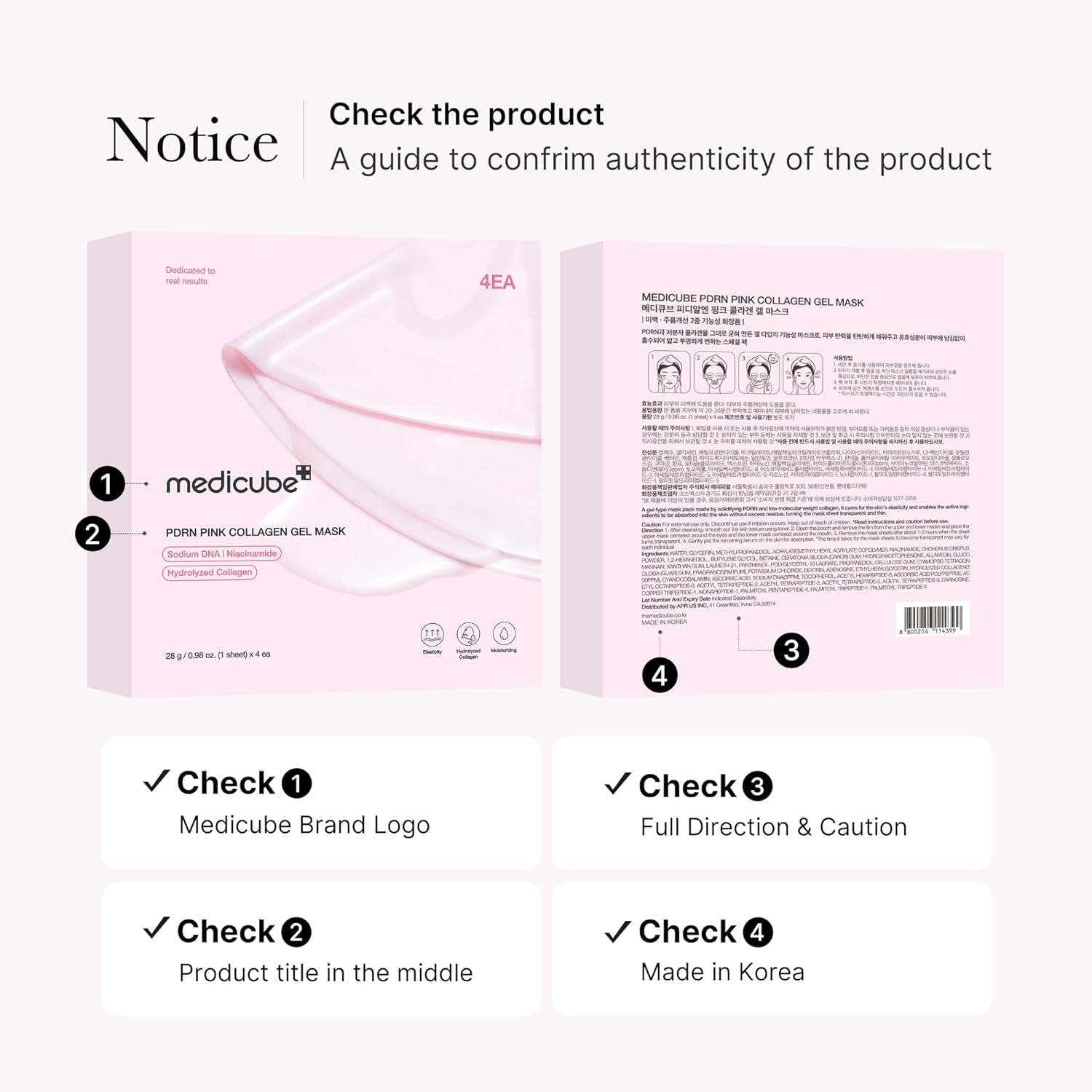 Medicube Pink Collagen Jelly Gel Mask — Mascarilla De Gelatina Con Colágeno Y ADN De Salmón PDRN Para Rejuvenecer E Hidratar La Piel INDIVIDUALES