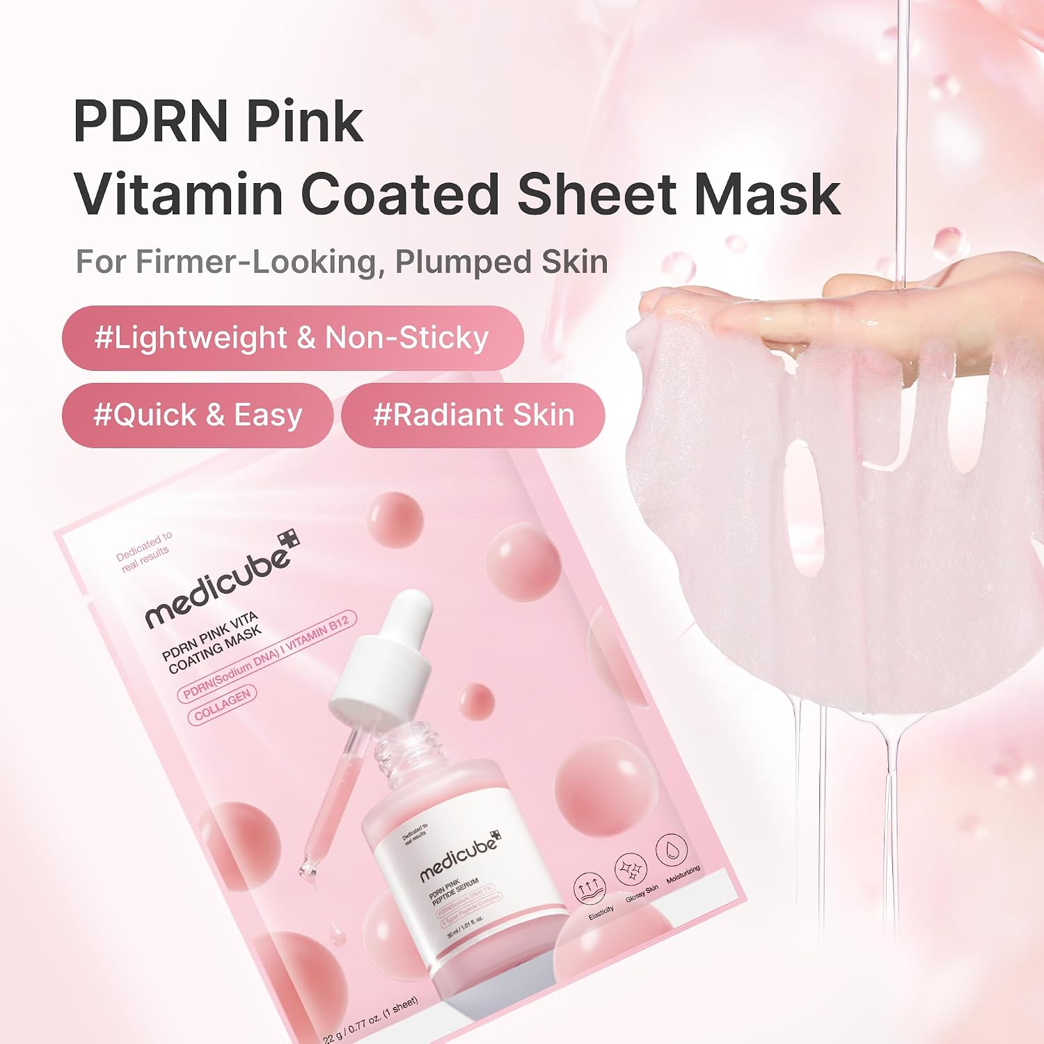 Medicube PDRN Pink Vita Coating Mask – Mascarilla Coreana Con PDRN De Salmón, Colágeno Y Vitamina B12 INDIVIDUALES