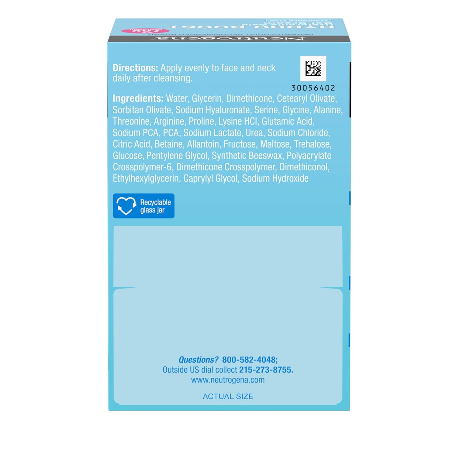 Neutrogena Hydro Boost Gel Cream Crema Hidratante Facial 48H Con Ácido Hialurónico Para Piel Normal Y Seca Sin Fragancia