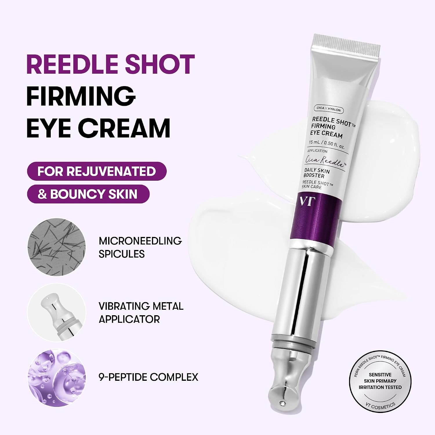 VT COSMETICS Reedle Shot Firming Eye Cream Crema Reafirmante Para Contorno De Ojos Con Complejo De 9 Péptidos 15 ml