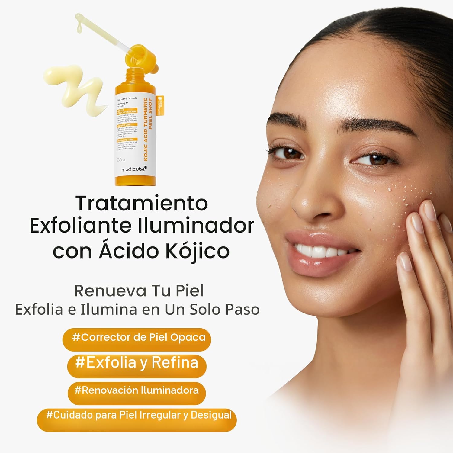 Medicube Kojic Acid Turmeric Body Peel Shot Sérum Corporal Exfoliante E Iluminador 280 ml
