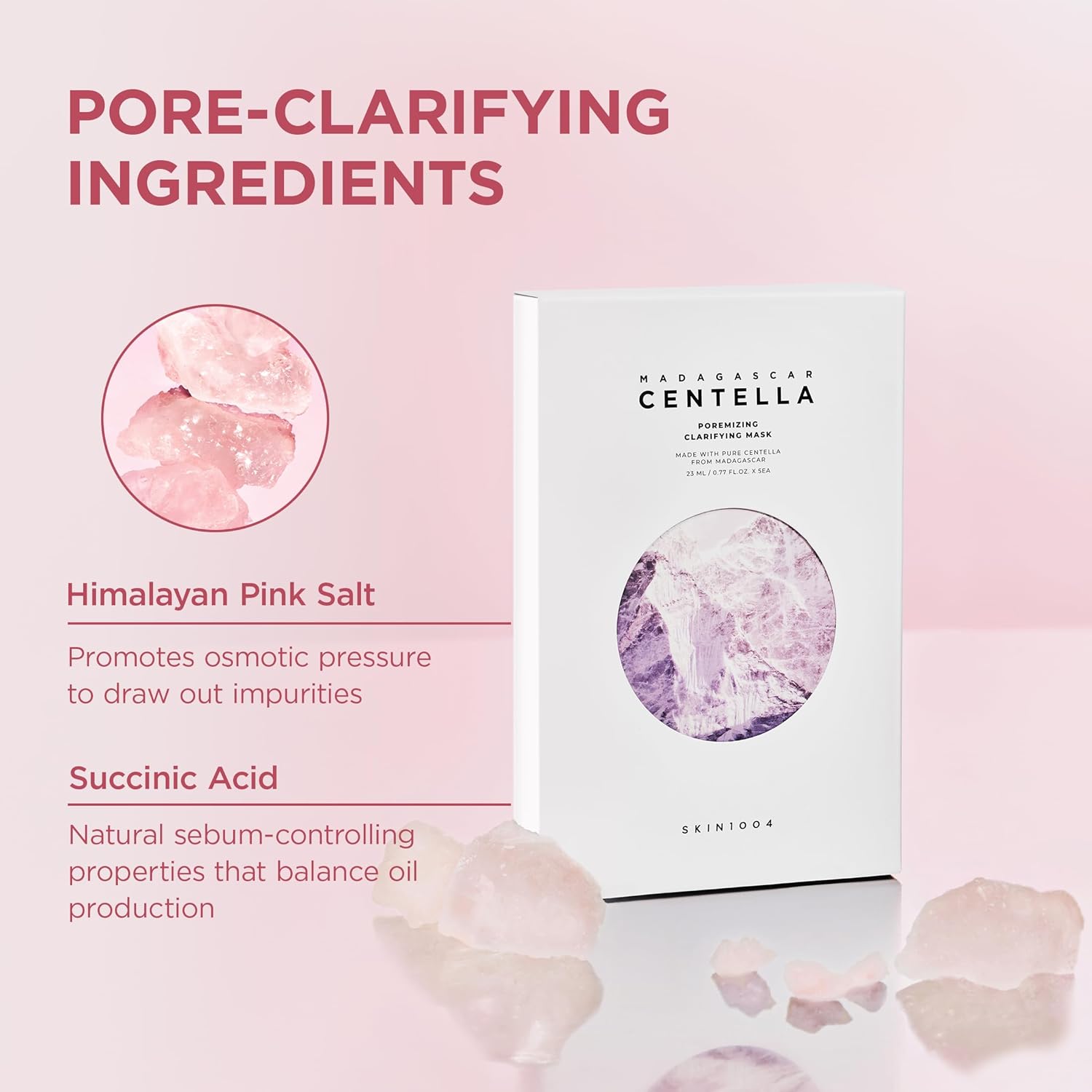 SKIN1004 Madagascar Centella Poremizing Clarifying Mask Mascarilla Facial Purificante Para Poros 5 Unidades