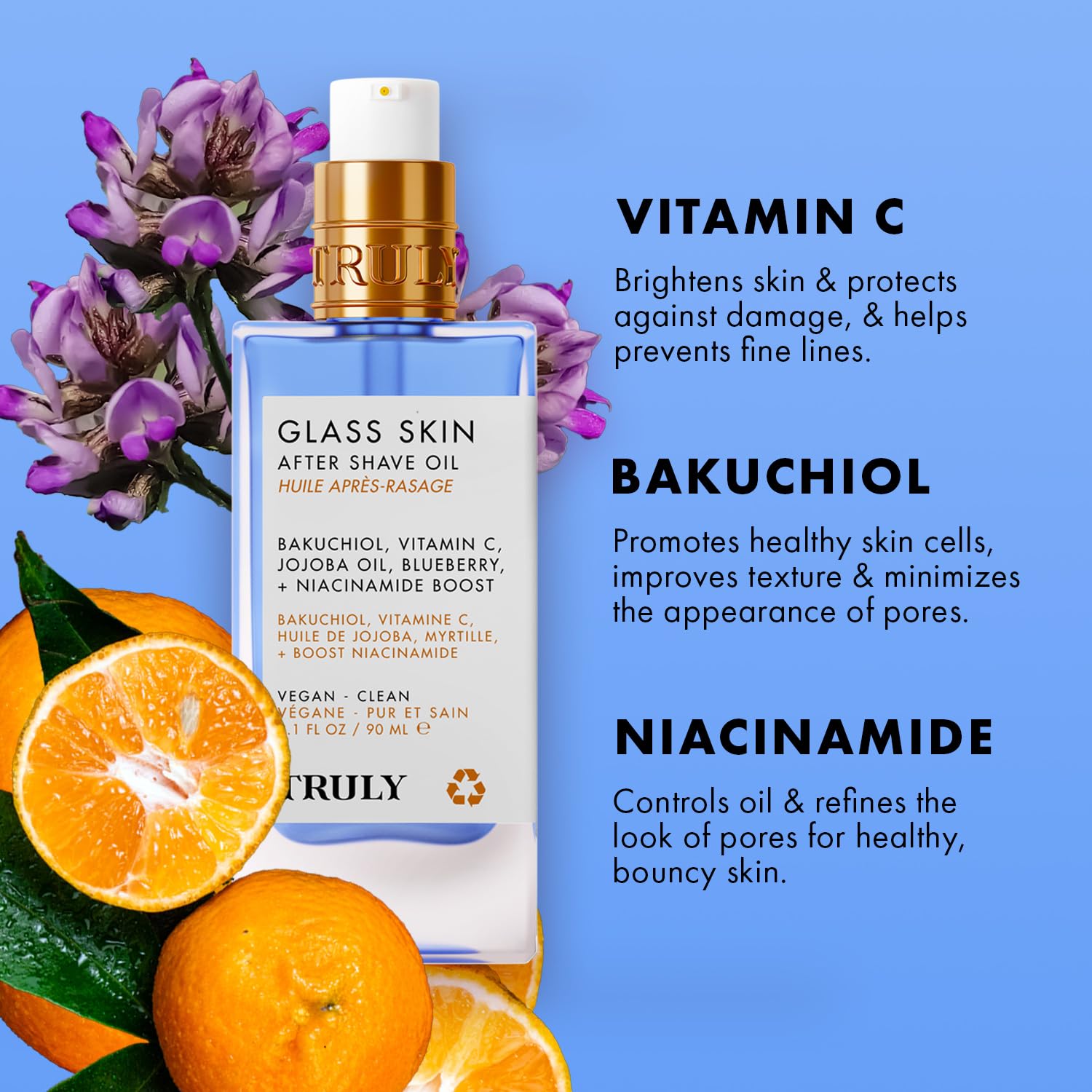 TRULY Glass Skin After Shave Oil — Aceite Post Afeitado Iluminador Para Piel Suave y Efecto Glass Skin