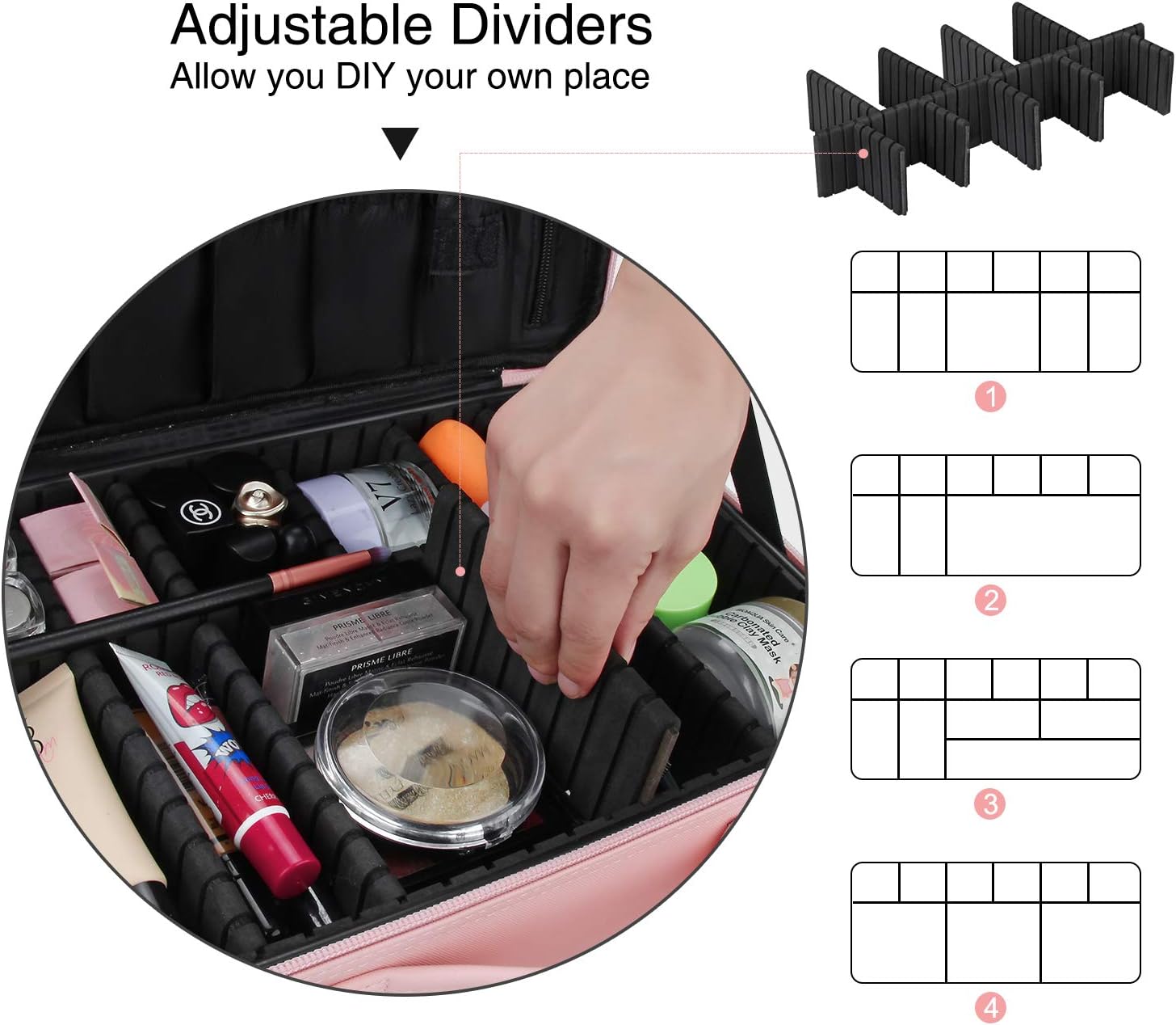 Relavel Estuche De Maquillaje De Viaje En Tren 13.8” – Organizador Profesional Portátil