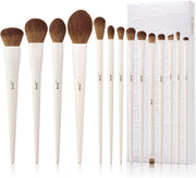 Jessup Set De 14 Brochas De Maquillaje – Pinceles Profesionales Para Rostro Y Ojos