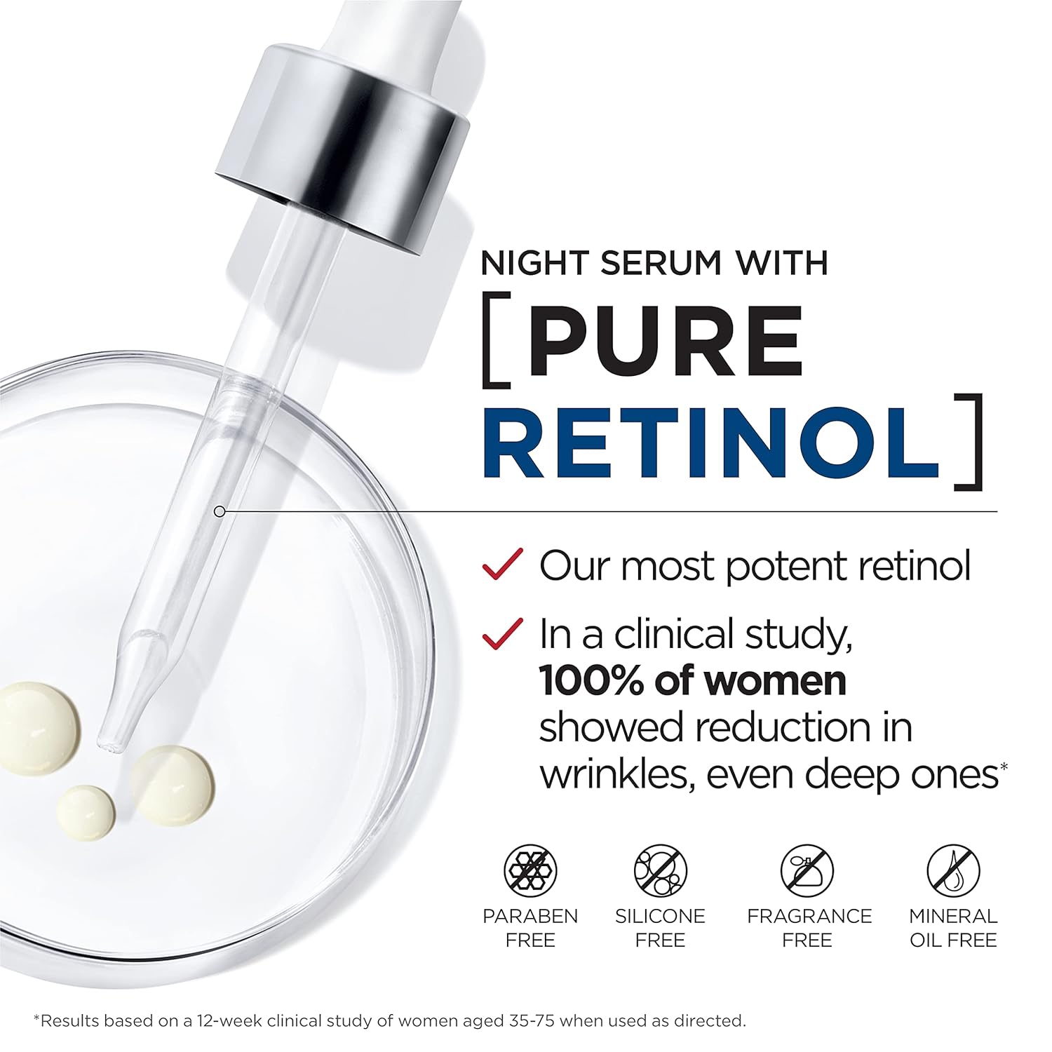 Loreal Paris Revitalift Derm Intensives 0.3% Pure Retinol Night Serum Tratamiento Antiarrugas + Muestra Hidratante | Sérum Antiedad