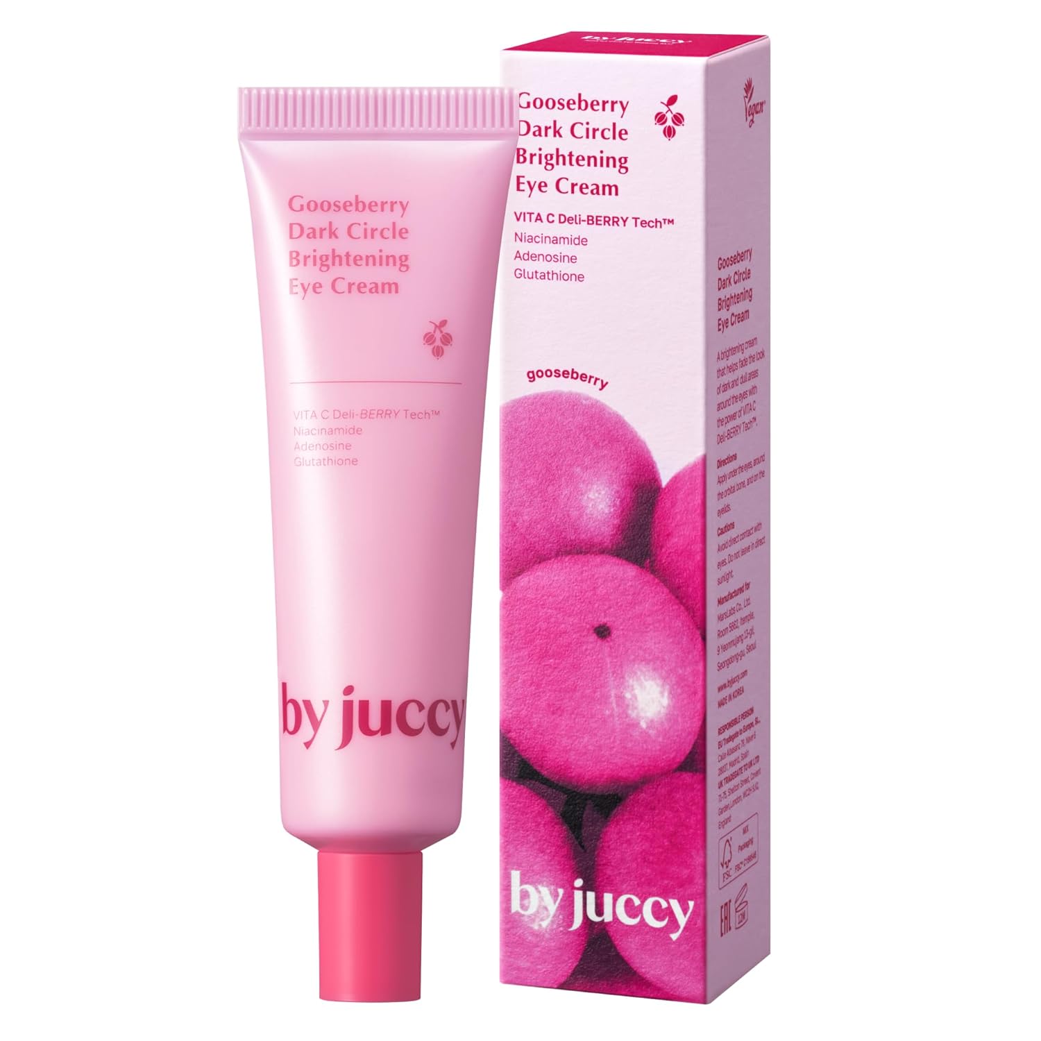 BY JUCCY Gooseberry Dark Circle Brightening Eye Cream Contorno De Ojos Iluminador Anti Ojeras