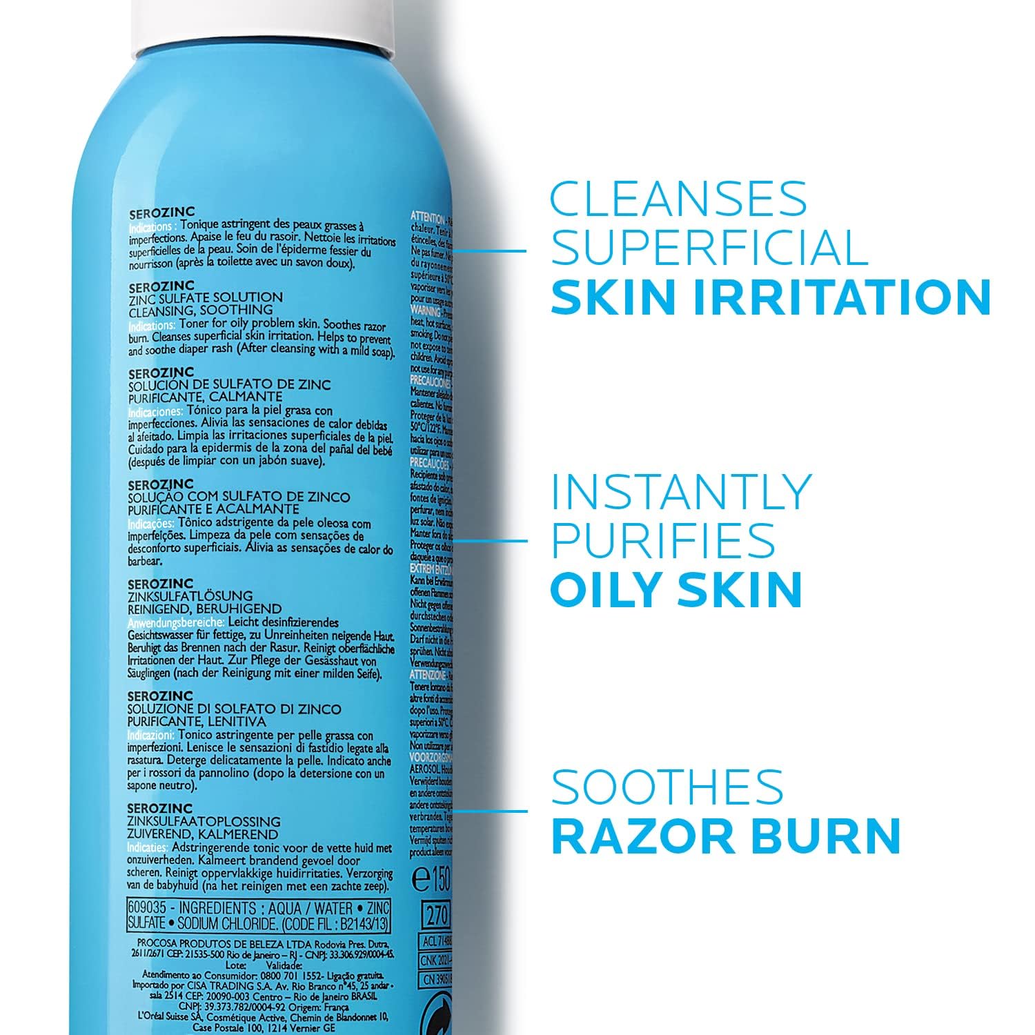 BAJO PEDIDO - La Roche-Posay Serozinc Toner Spray — Tónico Facial Con Zinc Para Control De Grasa Y Piel Propensa Al Acné