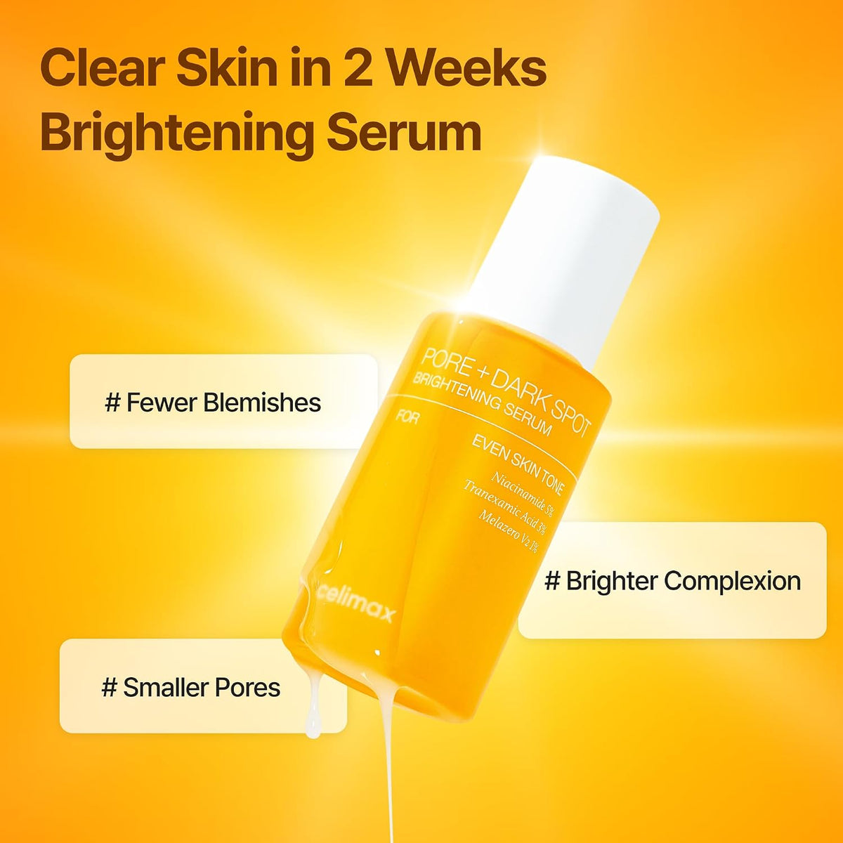 Celimax Pore + Dark Spot Brightening Serum – Sérum Iluminador Con Ácido Tranexámico Y Niacinamida 30 ML