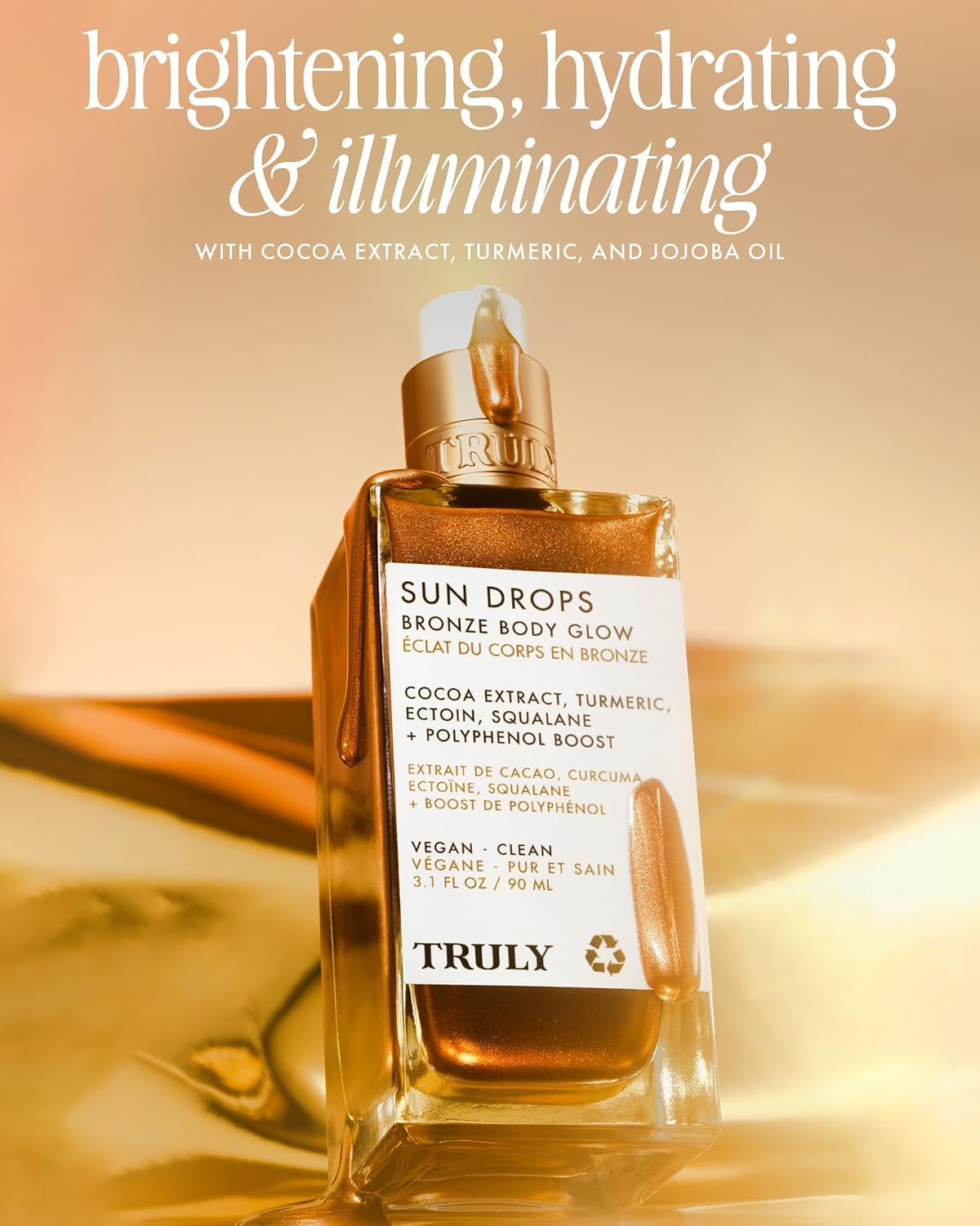 Truly Beauty Sun Drops Bronze Body Glow Oil – Aceite Bronceador Iluminador Con Cacao Y Cúrcuma 90 ML