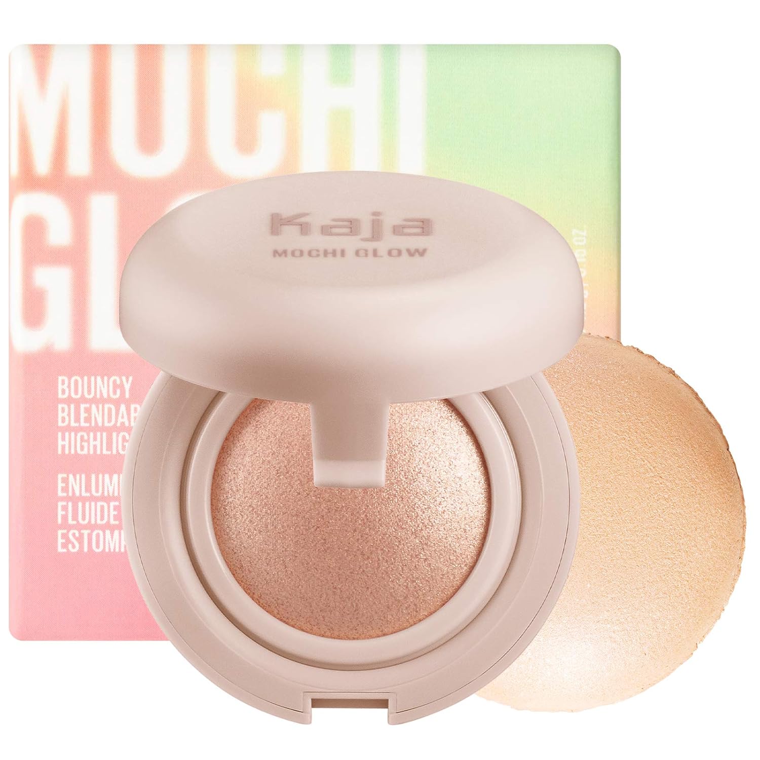 KAJA Mochi Glow Bouncy Highlighter 01 Toy Alien – Iluminador en Polvo Cremoso Acabado Radiante