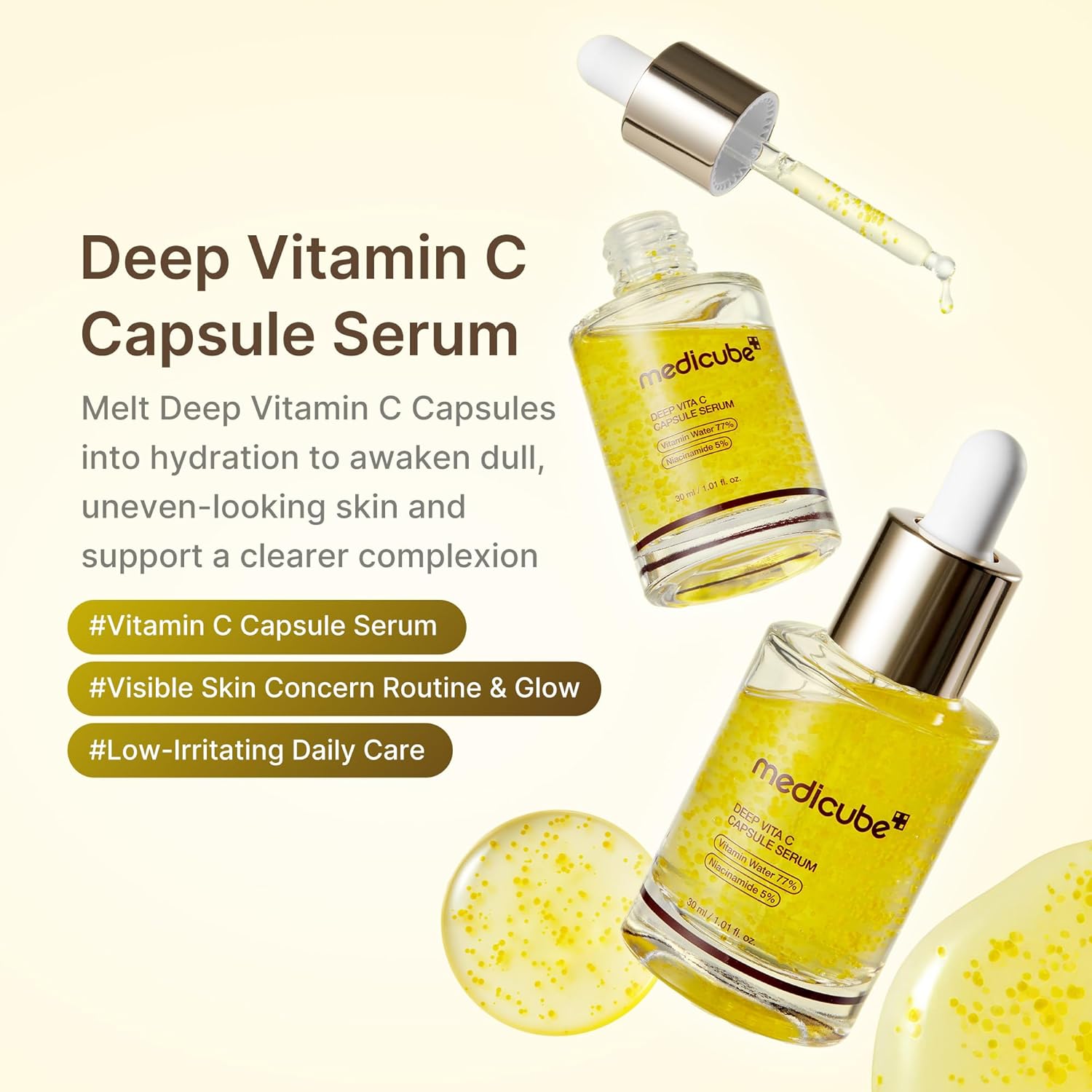 Medicube Deep Vitamin C Capsule Serum Suero Facial Vitamina C Con Cápsulas Liposoma Iluminador E Hidratante K-Beauty