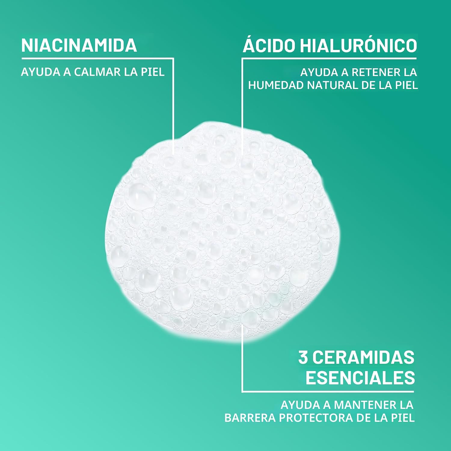 CeraVe Limpiador Facial Espumoso Foaming Facial Cleanser Para Piel Normal A Grasa 473 ml