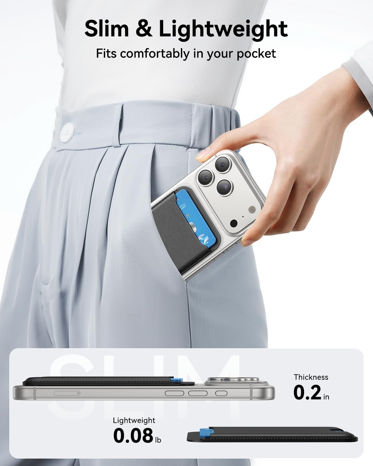 Cartera MagSafe Magnética Delgada Con Soporte Para 3 Tarjetas Compatible Con iPhone | Accesorio