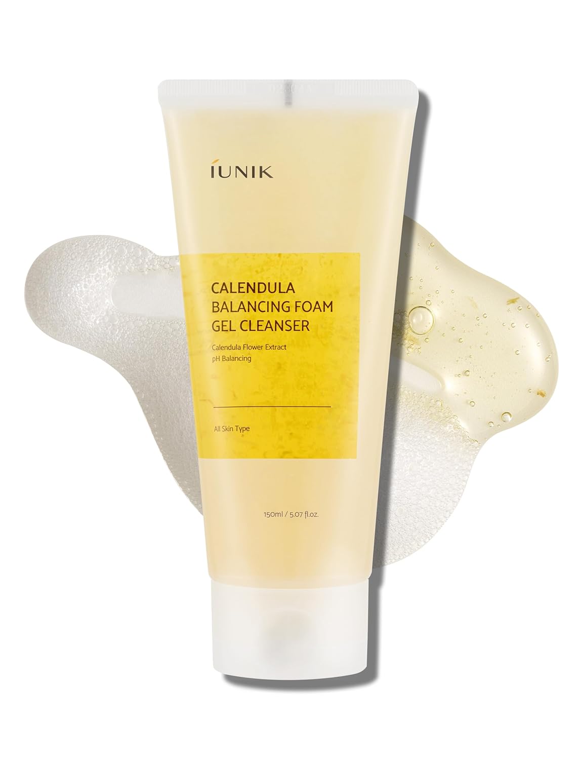 iUNIK Calendula Balancing Foam Gel Cleanser — Limpiador Facial En Gel Espumoso Calmante Para Piel Sensible y Mixta