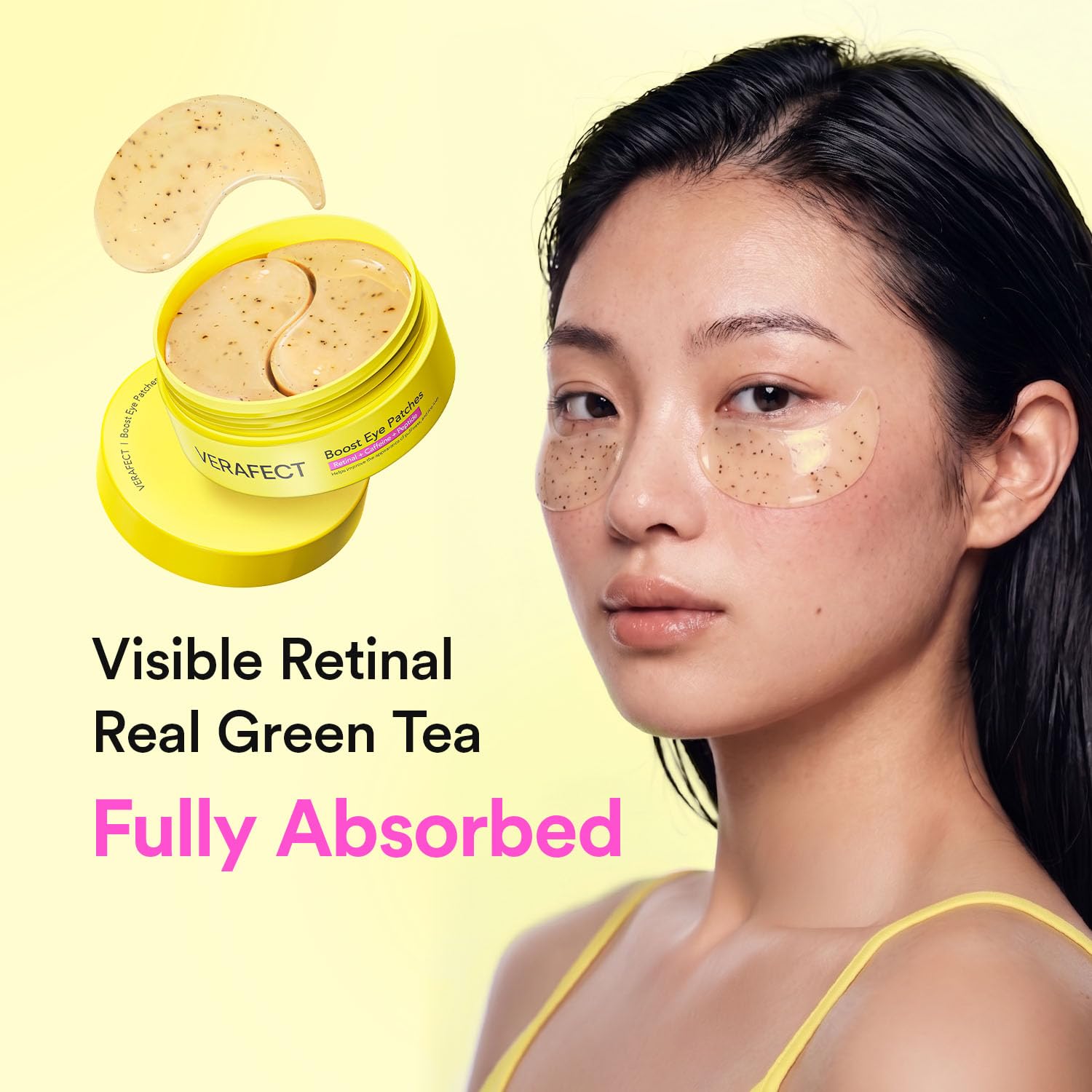 VERAFECT Retinal Green Tea Eye Patches Parches de Retinal y Té Verde para Contorno de Ojos 60 Unidades
