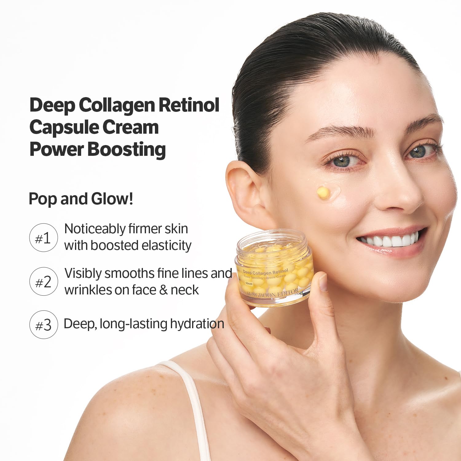 BAJO PEDIDO - Sungboon Editor Deep Collagen Retinol Power Boosting Capsule Face & Neck Cream — Crema Reafirmante Con Retinol Y Colágeno Para Rostro Y Cuello
