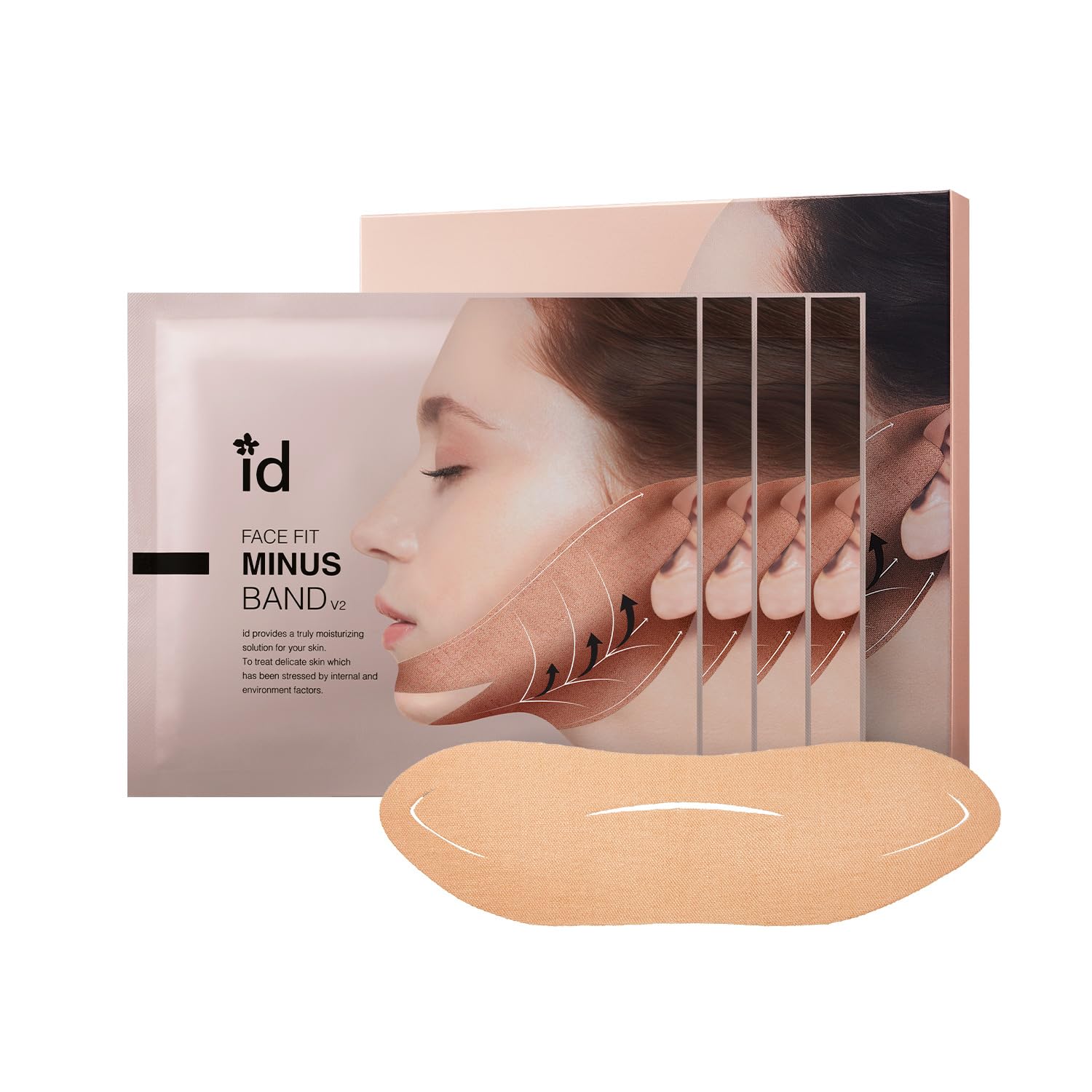 Face Fit Minus Band V2 – Pack de 4 Mascarillas Lifting en V con Colágeno y Péptidos