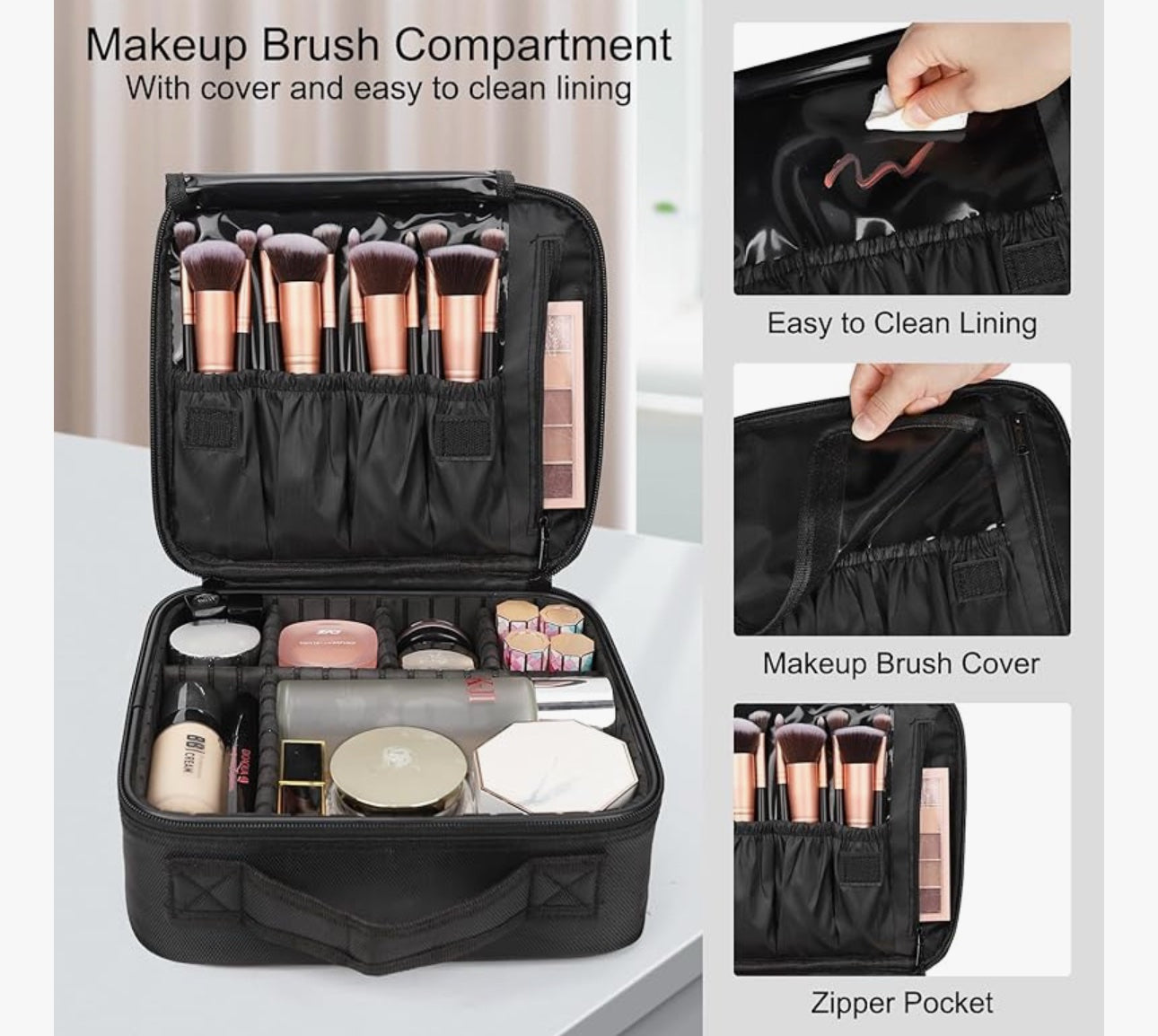 Relavel - Estuche de maquillaje para viajes negra image 1