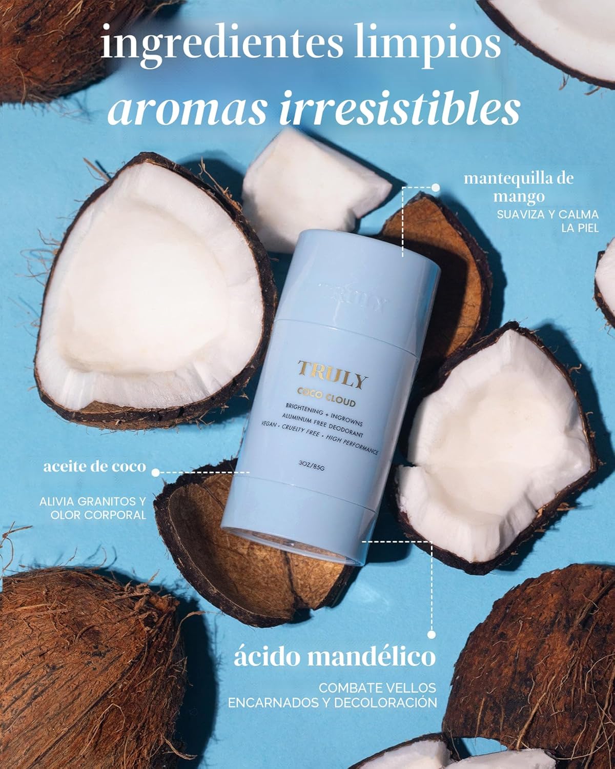 Truly Coco Cloud Ingrown Prevention and Brightening Deodorant | Desodorante