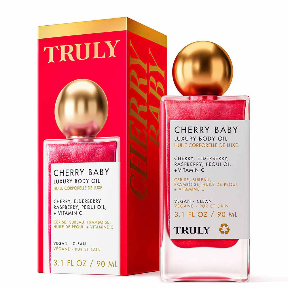 Truly Beauty Cherry Baby Luxury Body Oil – Aceite Corporal Iluminador Con Vitamina C  90 ML