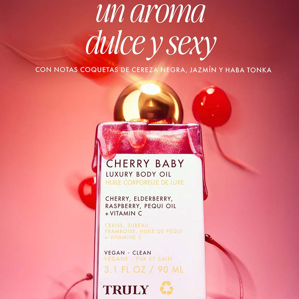 Truly Beauty Cherry Baby Luxury Body Oil – Aceite Corporal Iluminador Con Vitamina C  90 ML