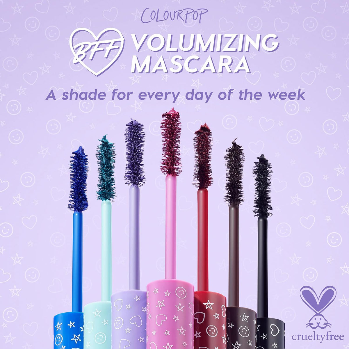 ColourPop BFF Mascara – Máscara De Pestañas Voluminizadora Y Alargadora Con Cepillo De Fibra De Nylon 0.24 oz