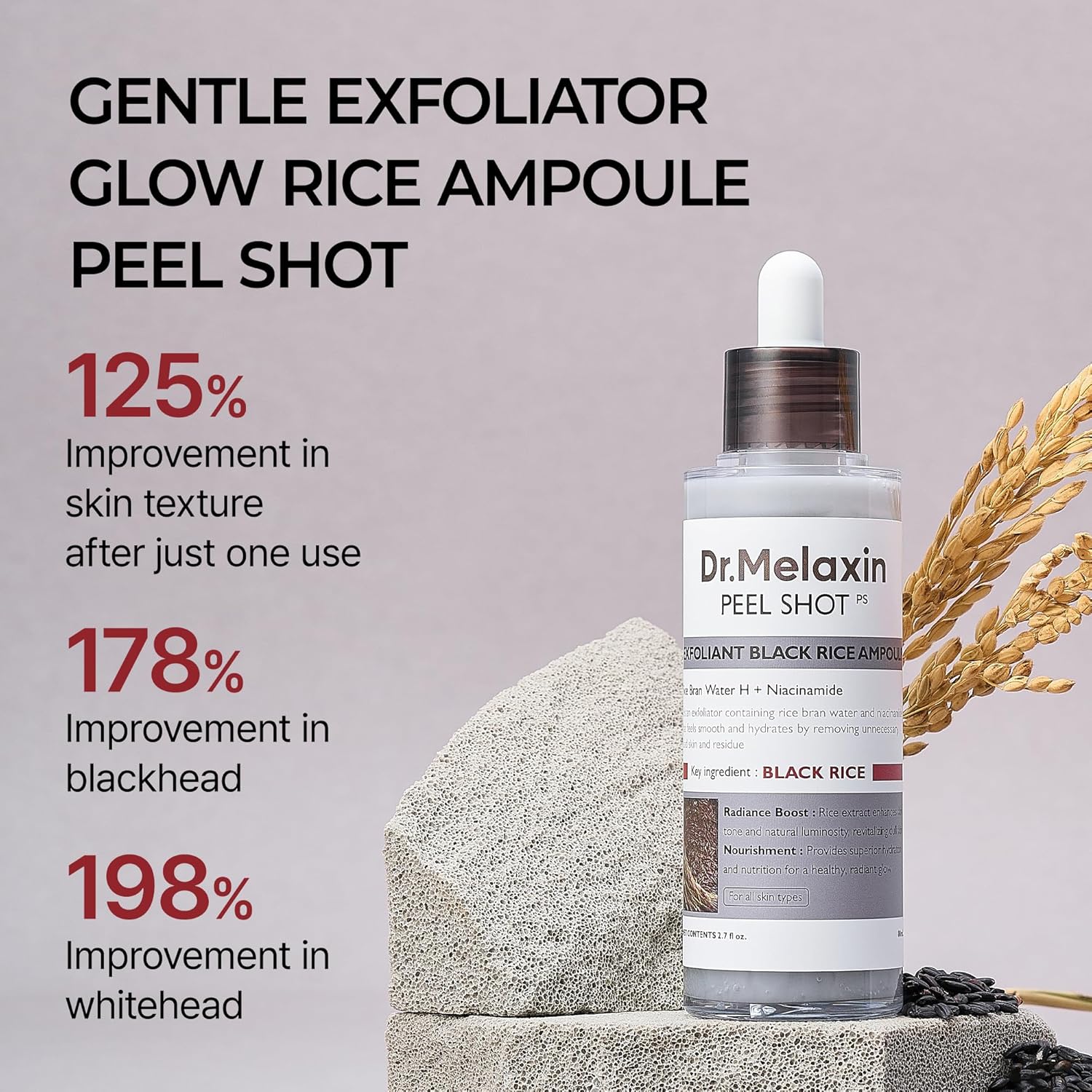 BAJO PEDIDO - Dr.Melaxin Peel Shot Rice Bright Ampoule — Ampolla Exfoliante Suave Con Arroz Iluminador Para Rostro Y Cuerpo