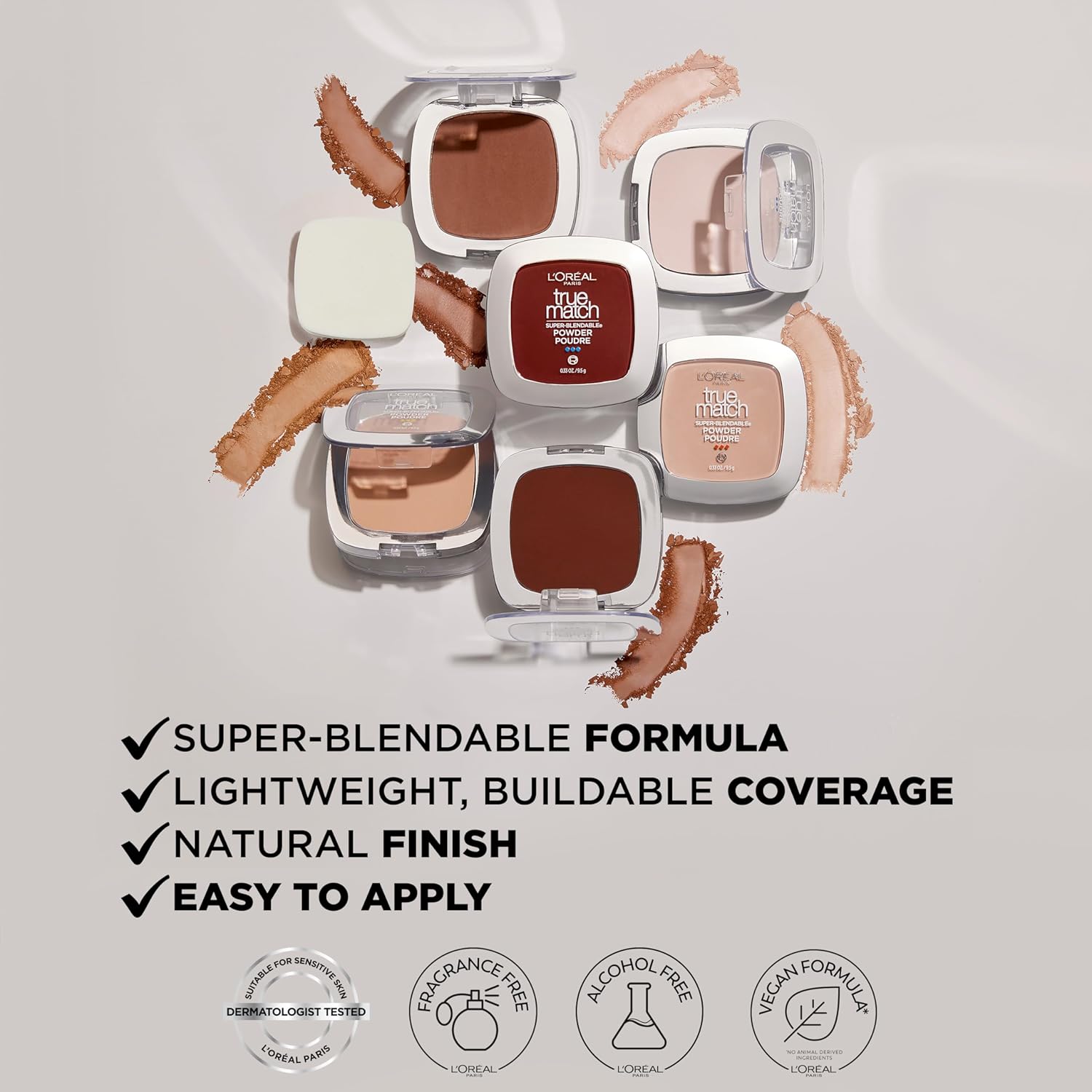 Loreal Paris True Match Super-Blendable Powder Foundation | Base de Maquillaje