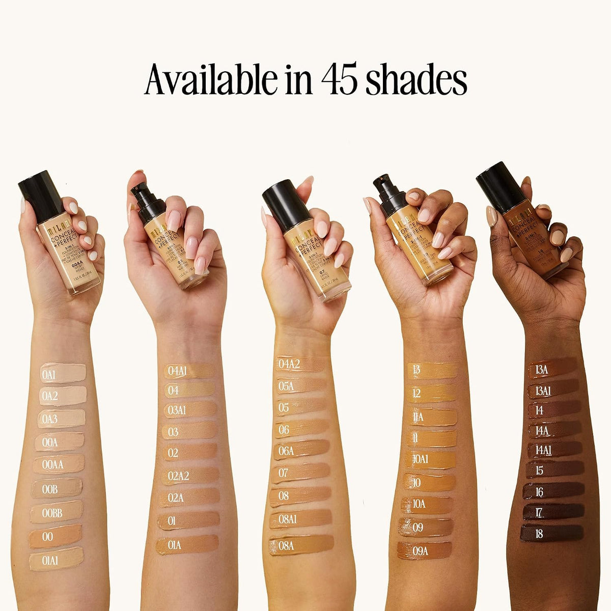 Milani Conceal + Perfect 2-In-1 Foundation + Concealer Light Beige – Base Líquida Cobertura Media A Total Waterproof