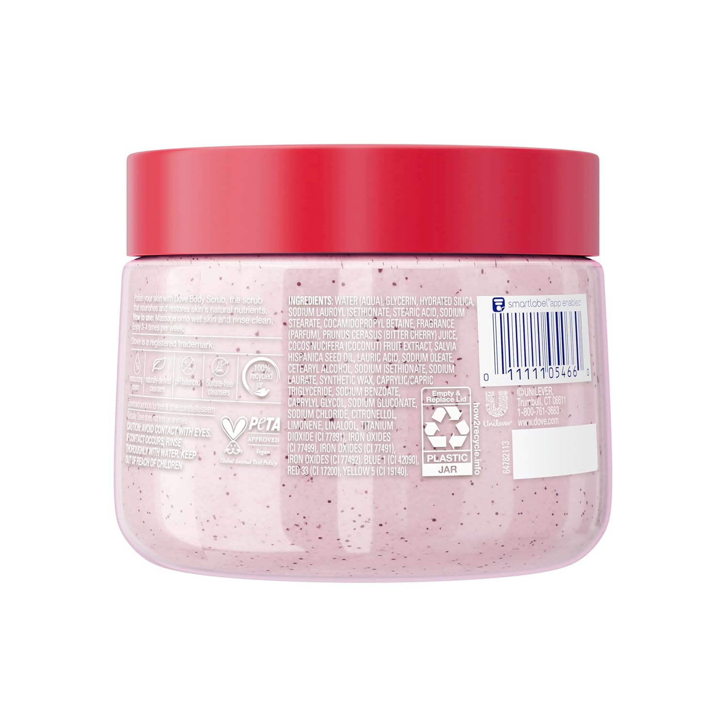 Dove Cherry & Chia Milk Body Scrub Exfoliante Corporal Con Leche De Cereza Y Chía 15 oz