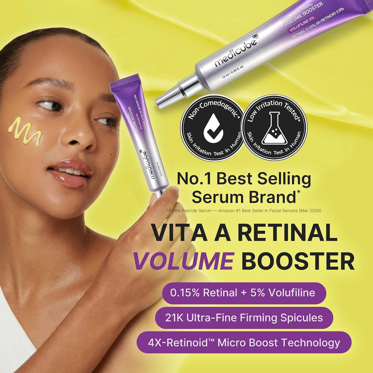 Medicube Vita A Retinal Volume Booster Serum – Sérum Antiedad Con 0.15% Retinal, 5% Volufiline Y 4X-Retinoid