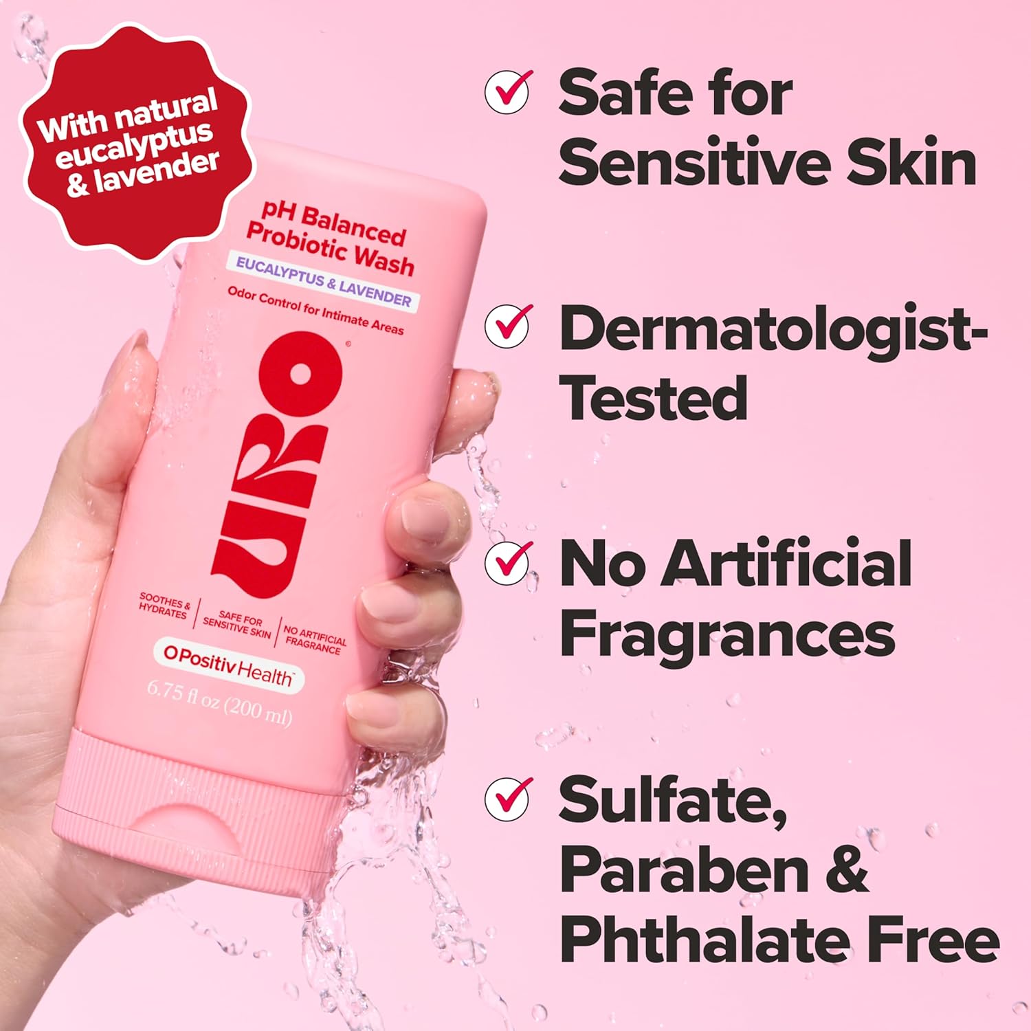 O Positiv URO pH Balanced Probiotic Wash Limpiador Íntimo Con pH Equilibrado Y Probióticos 200 ml