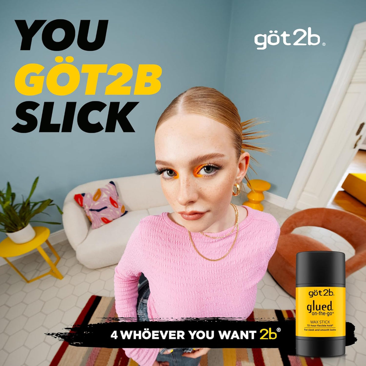 Got2b Glued On-The-Go Hair Wax Stick – Barra De Cera Capilar Antifrizz 72HR 1.8oz