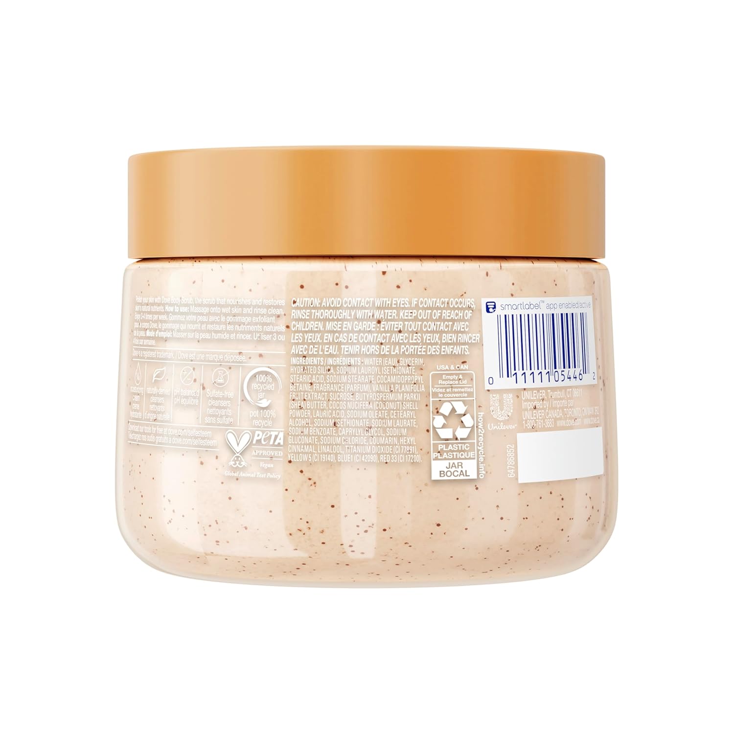 Dove Vanilla Sugar & Shea Butter Body Scrub Exfoliante Corporal 15 oz